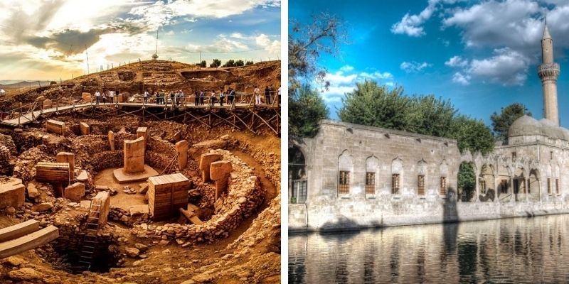 ancient Göbekli Tepe site & Pool of Abraham both in the Southeaster region