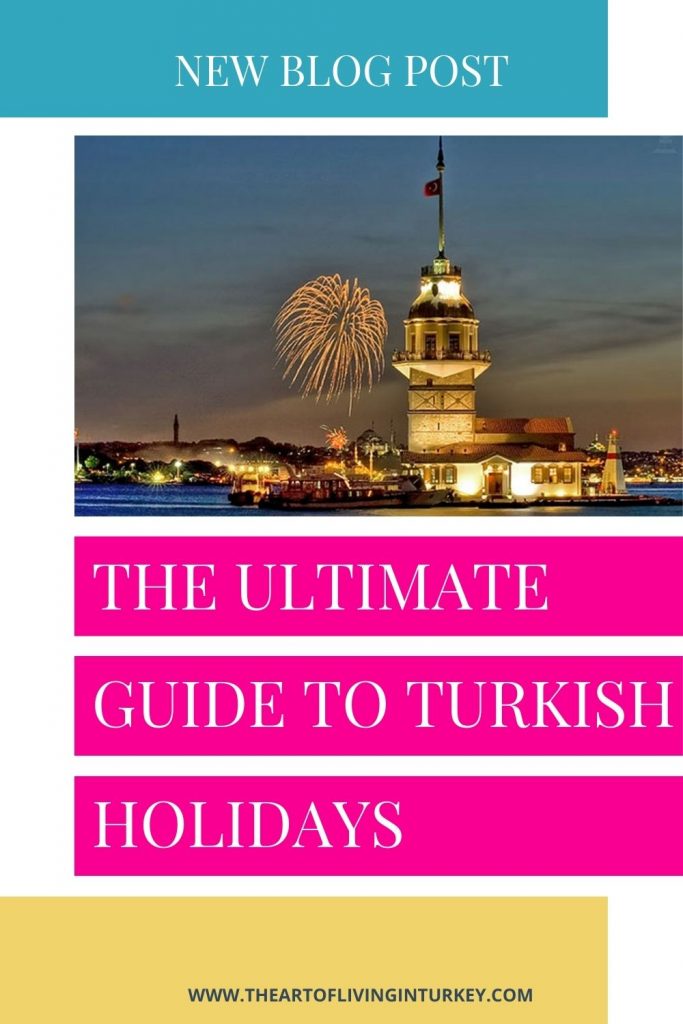 Turkish Holidays pin with a picture of the Maiden's tower front and center