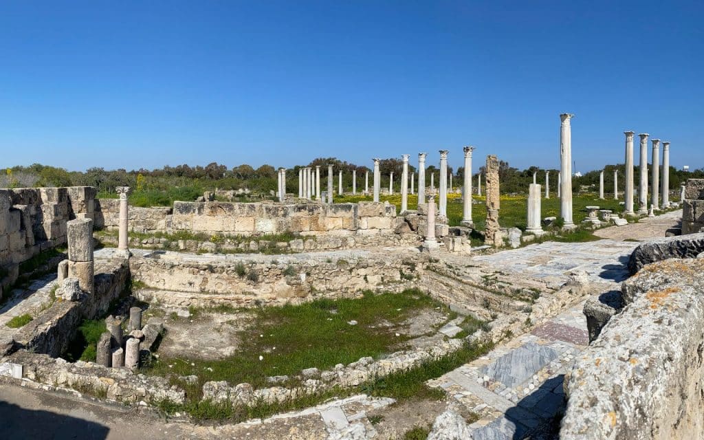 Ancient ruins in laos on a sunny clear day