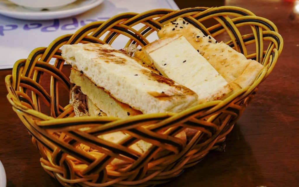 A basket of pita bread