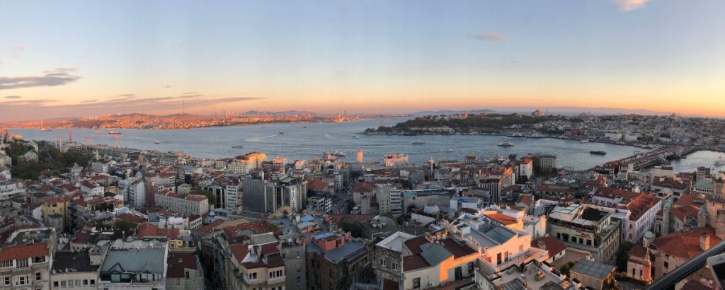 City scape of Istanbul captured from the top of the galata tower
