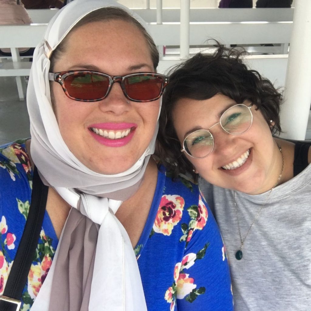 Me and my bestie Micki on my first trip to Turkey while riding a ferry