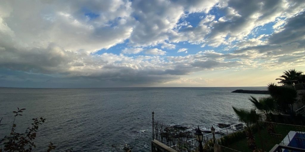 Black sea at sunset from a balcony where we stayed