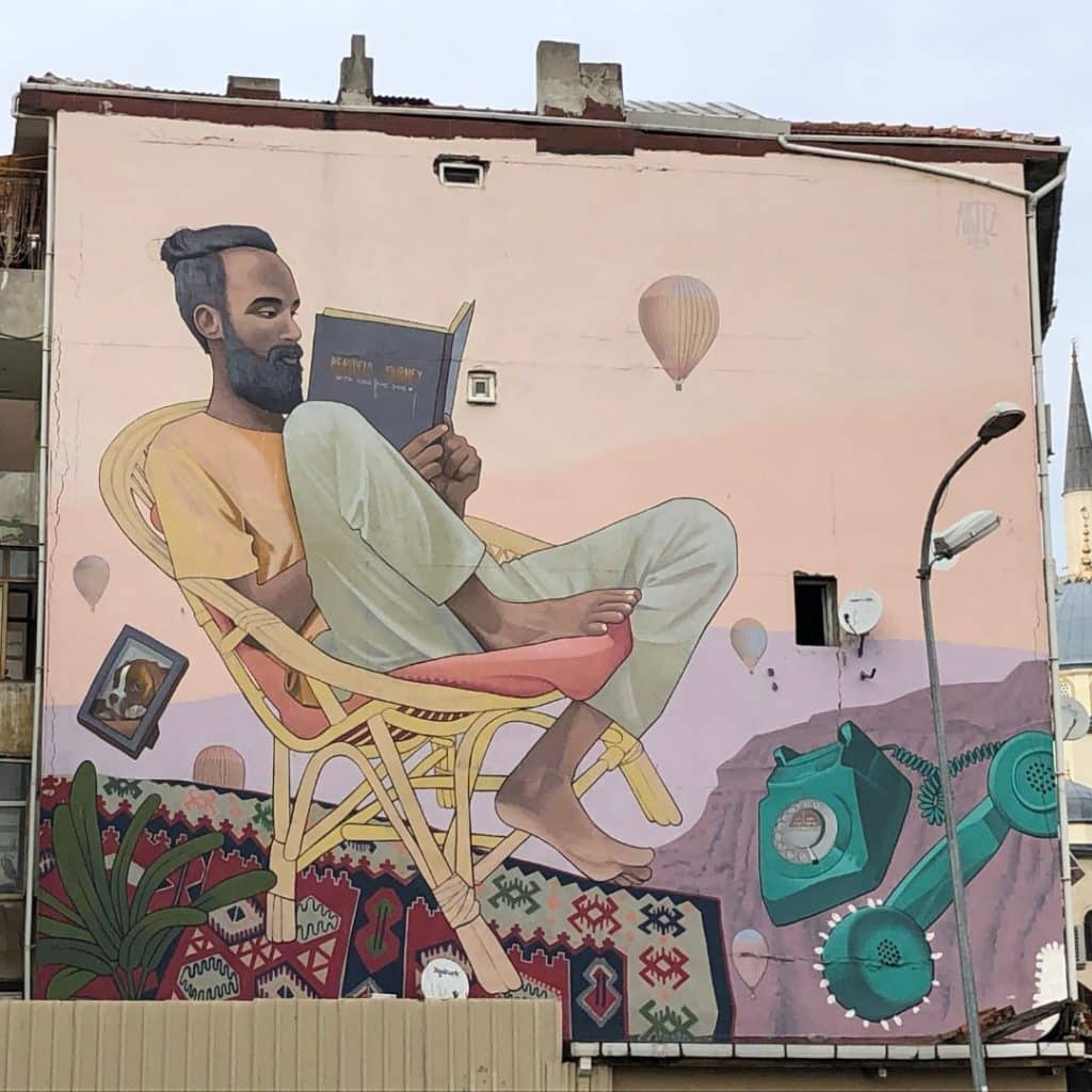a collection of images of street art in Kadıköy