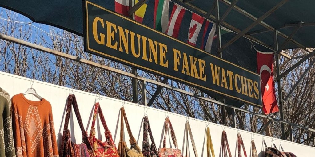 genuine fake watches sign outside of Ephesus