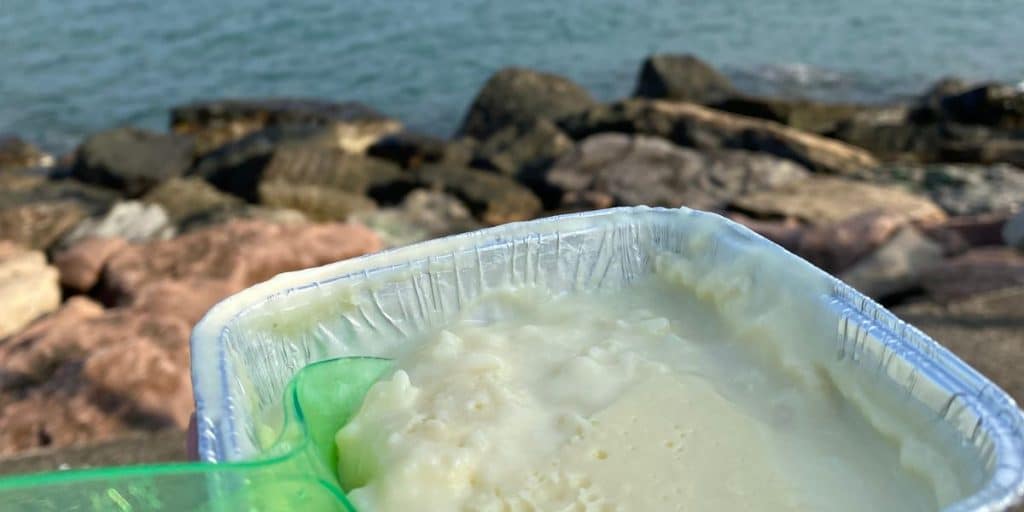 Rice pudding (sutlac) on the seaside as we drove along the black sea coast