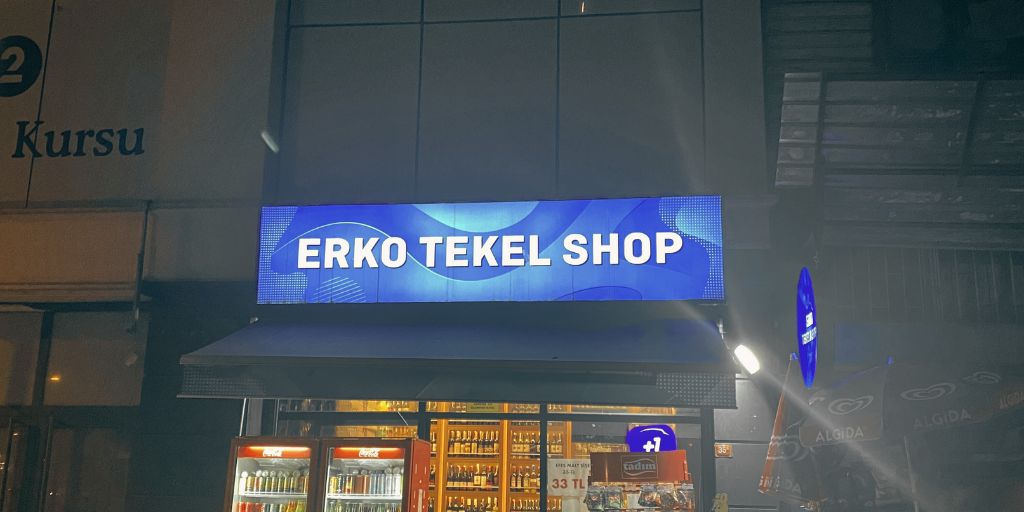 Tekel shop sign otherwise known as a liquor store in Kadıköy, Istanbul, Turkey