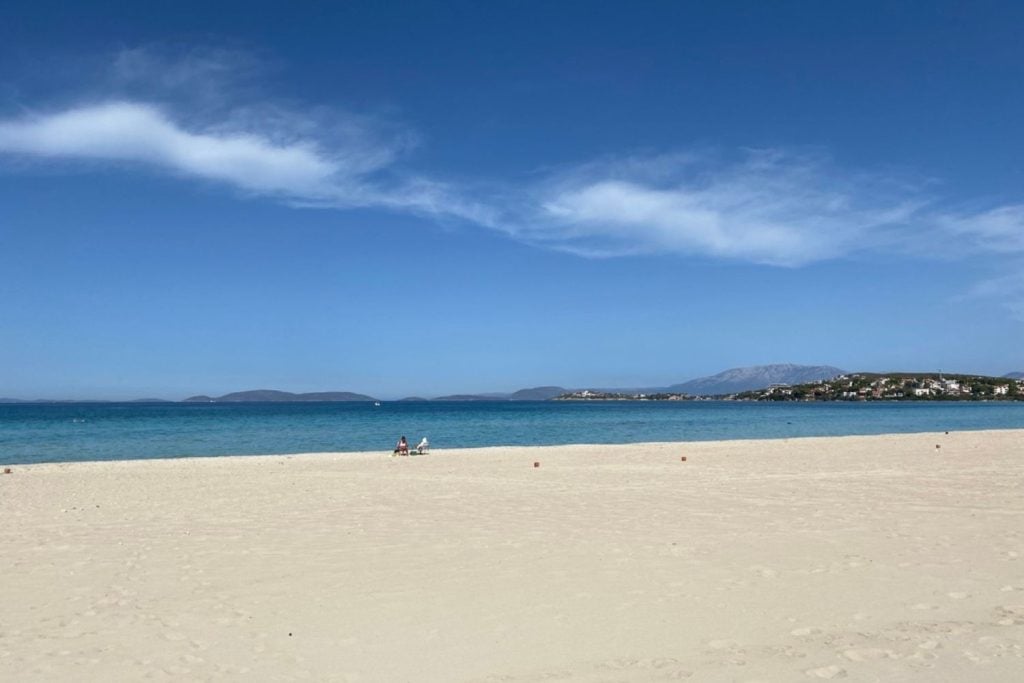 a sand beach in Turkey on a beautifully sunny day