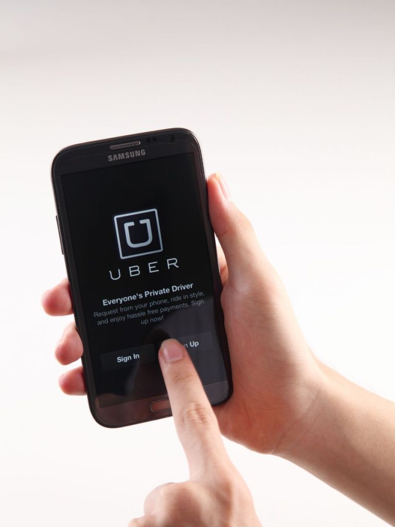 Uber app on a samsung phone