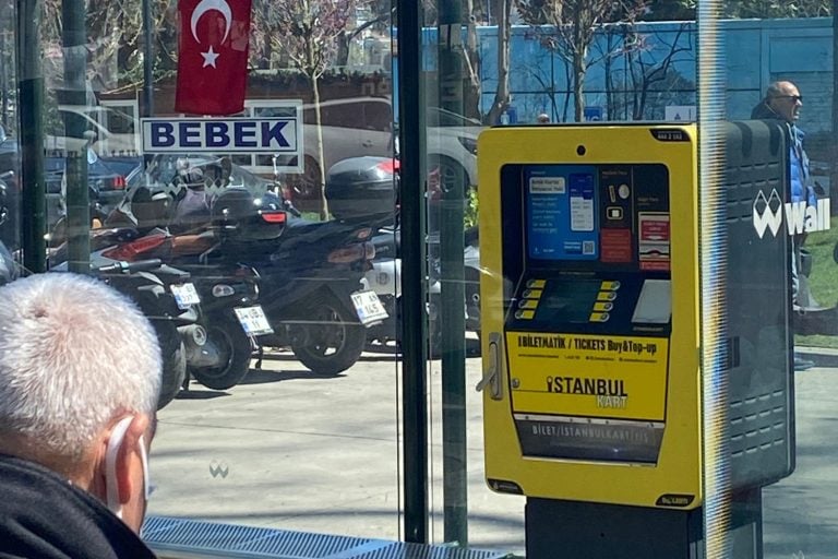An istanbulkart machine in Bebek, Istanbul (istanbul cost of living impacted by transportation)