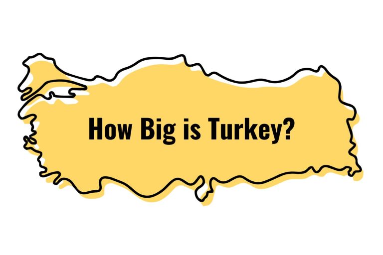 "How big is Turkey" on a illustration map of the country of Turkey