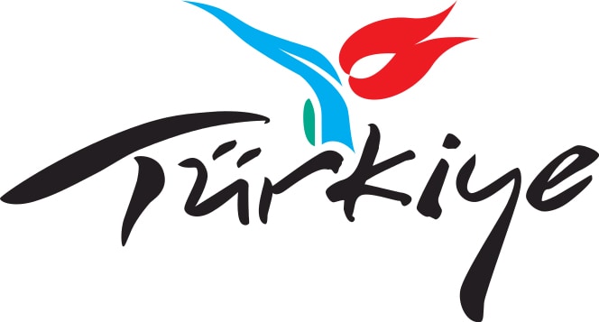 Turkiye logo with a red tulip. 