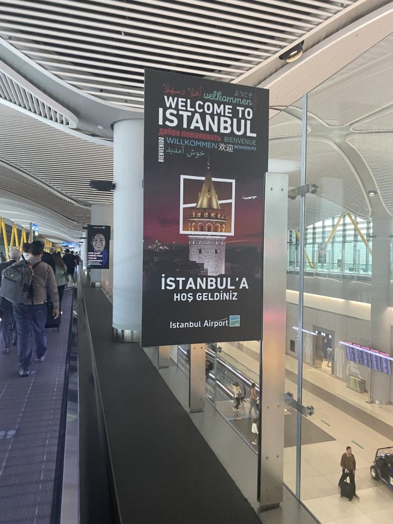 Welcome to the New Istanbul Airport sign