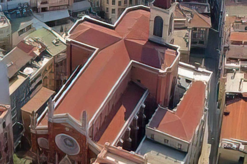 Saint Anthony church from above - it looks like a cross
