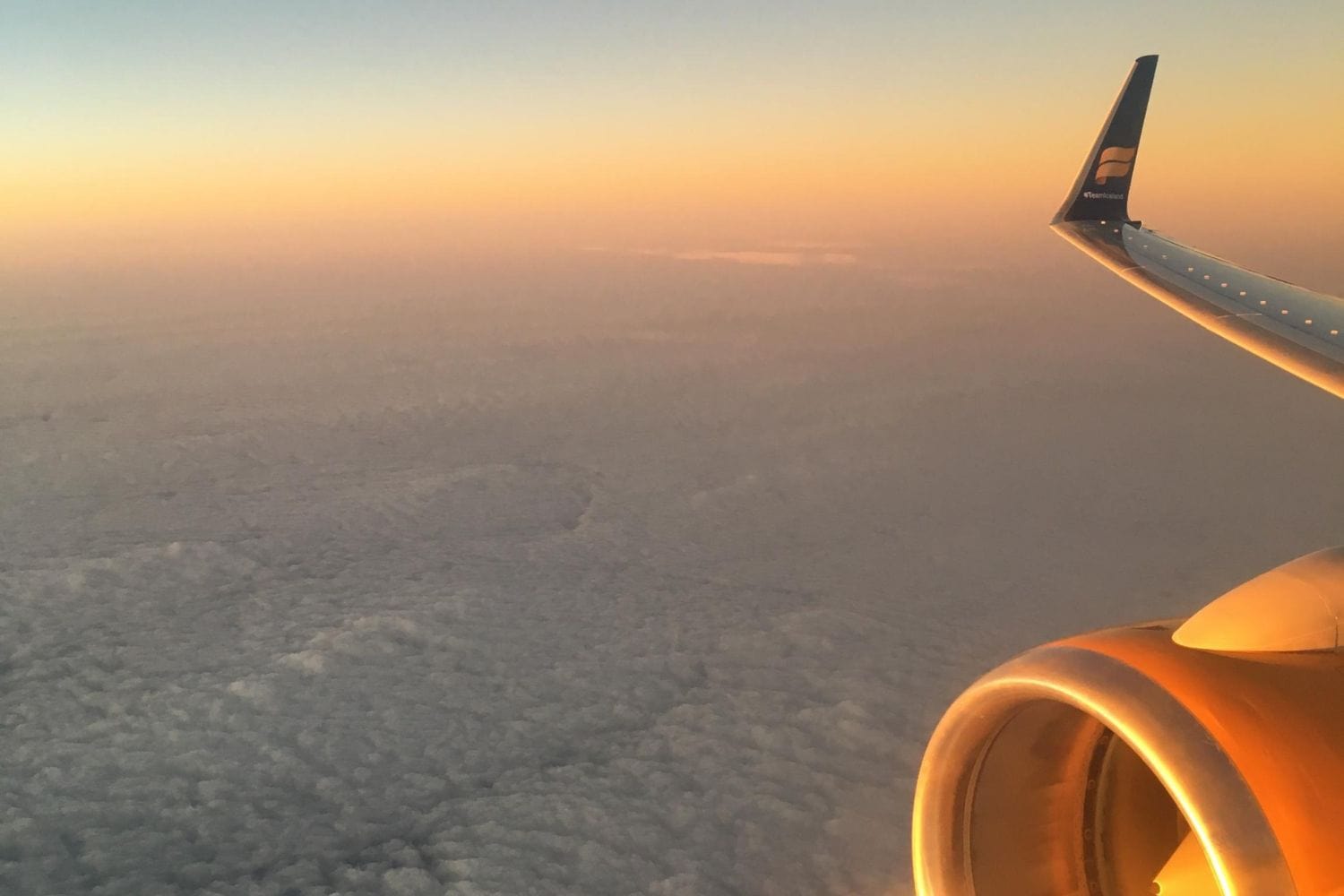 A view of clouds over Sabiha Gokcen Airport from the airplane.