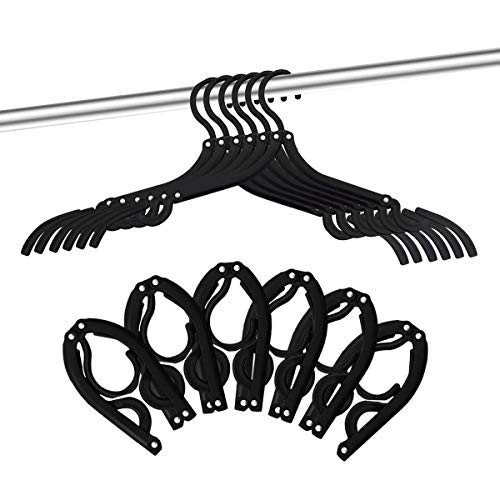 set of travel hangers that fold up small to fit in your bag