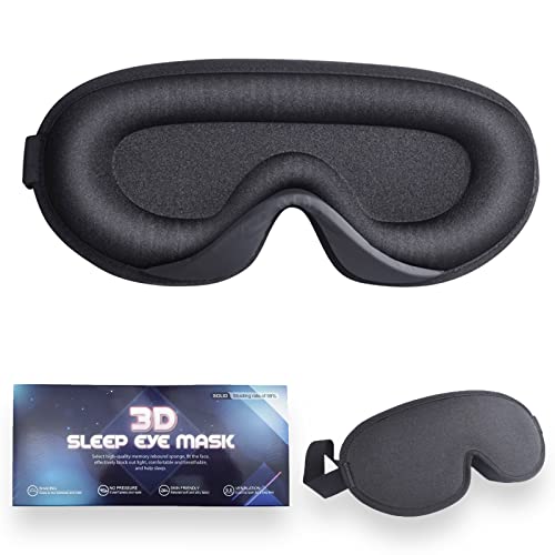 3D eye mask with a foam edge to keep pressure off of your eyes while you use it. 