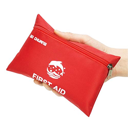 a small red pouch first aid kit