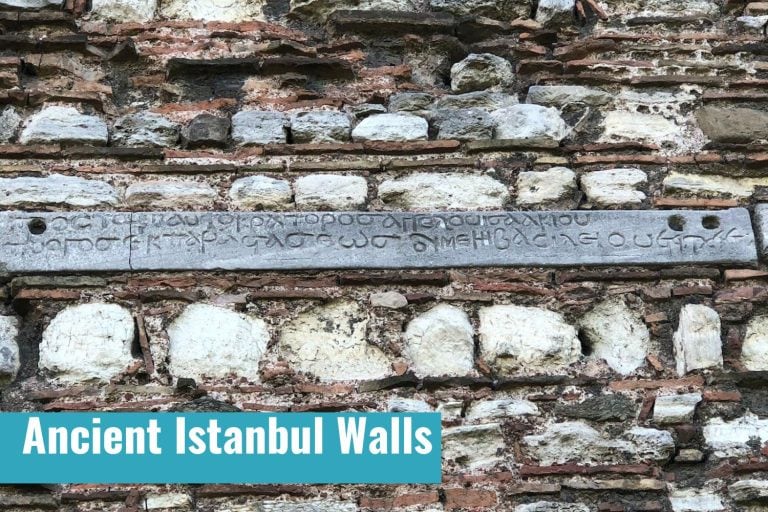 an upclose shot of the ancient Istanbul walls from the days of Constantinople